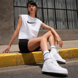 Nike耐克官方AIR FORCE 1 HIGH AF1女子运动休闲鞋板鞋经典334031-105 白色 35.5