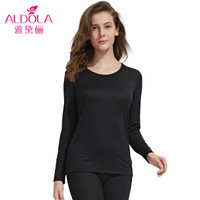 雅黛俪保暖内衣男女士薄款亲肤舒适秋衣秋裤情侣款性感保暖套装DYL81610 女款 黑色 L