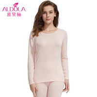 雅黛俪保暖内衣男女士薄款亲肤舒适秋衣秋裤情侣款性感保暖套装DYL81610 女款 浅杏 XL
