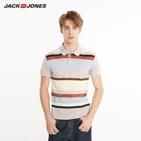 JACK JONES 杰克琼斯 219106508 纯棉撞色条纹Polo衫