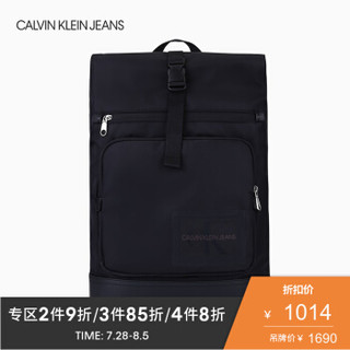 CK JEANS 2020春夏款 男女同款Logo简约休闲双肩背提包 HH2185K9900 001-黑色 *4件