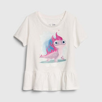 Gap 盖璞 女童纯棉荷叶边短袖T恤551317 灰色 90cm