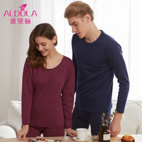 雅黛俪保暖内衣男女士加绒加厚秋衣秋裤德绒情侣保暖套装冬季内衣DYB81601 女款 深紫 XXXL