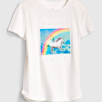 Gap 盖璞 000577837 女童创意镭射图案短袖T恤