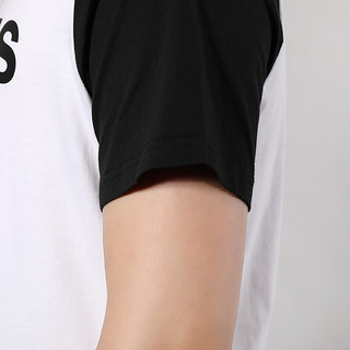 adidas NEO DW7918 男装运动短袖T恤 黑色/白色 XL
