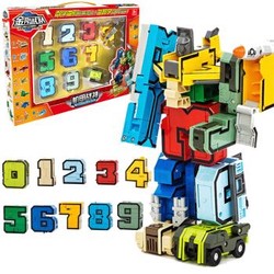 古迪 新乐新数字变形积木机器人合体金刚男孩拼装玩具  数字变形组合套装0-9 *3件