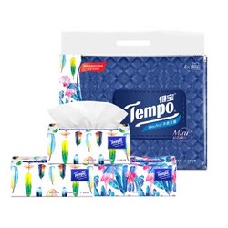 得宝(Tempo) Mini系列抽纸 4层80抽*8包 面巾纸餐巾纸巾 天然无香 *2件