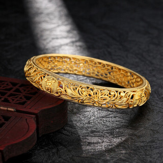 潮宏基 CHJ JEWELLERY 古法-花丝 足金黄金手镯女款 计价 SDG32800001 约40.1g