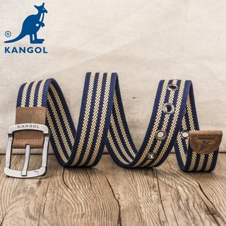 KANGOL英国品牌针扣帆布腰带男女通用百搭休闲皮带潮款布牛仔裤带