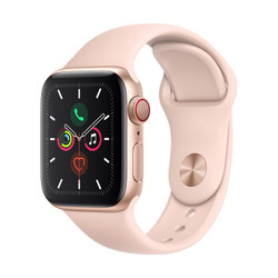 Apple Watch Series 5智能手表（GPS 蜂窝款 40毫米金色铝金属表壳 粉砂色运动型表带 )
