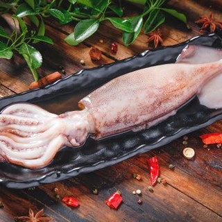 海福特 海捕整条大鱿鱼500g 2-3条 袋装 烧烤火锅食材 海鲜水产 *3件