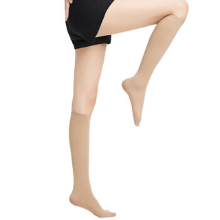 舒尔美 医用静脉曲张弹力袜 男女通用治疗型压力袜二级压力中筒袜 肤色包趾 XXL