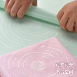 厨氏 浅粉色硅胶垫 揉面垫防滑不沾擀面和面案板操作台 65cm