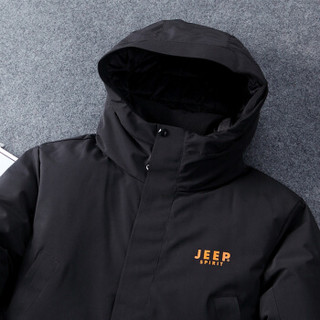 吉普(JEEP)羽绒服男青年男士连帽百搭保暖外套2019冬季男装863072 蓝色 3XL