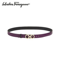 Salvatore Ferragamo 菲拉格慕 经典款女士Gancin系列双色牛皮革双面可调式腰带 0715195_C  _ 75