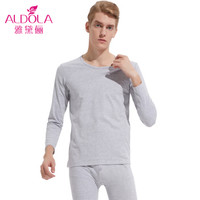 雅黛俪保暖内衣男女士圆领棉质基础薄款情侣纯色秋衣秋裤套装DYL81306 男款 浅灰 XXL