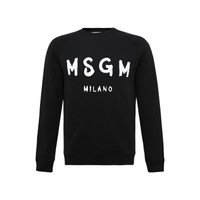 MSGM 男士黑色棉质字母印花图案圆领套头卫衣 2740MM104 195799 99 S码