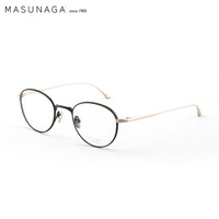 masunaga 增永眼镜男女复古全框眼镜架配镜近视光学镜架RADIO CITY #39 黑框金腿