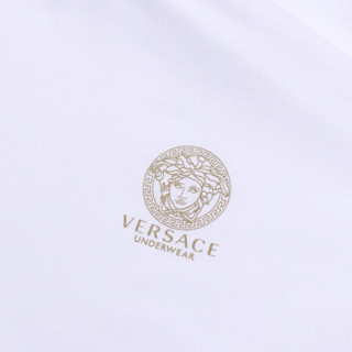 范思哲 VERSACE 奢侈品 男士棉氨纶圆领长袖T恤 白色 AUU01007 AC00059 A001 6码/XL码