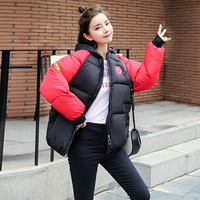 sustory 女装 2019年冬季新款韩版短款连帽学生装宽松棉服 QDsu416 红色 L