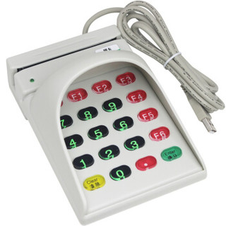 睿者易通（WITEASY）F802 磁卡读卡器会员卡 刷卡器磁卡阅读器 白色 带键盘密码保护盖刷卡器 双向读取磁条