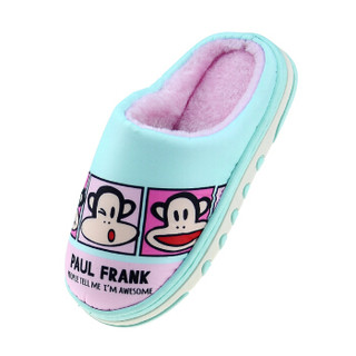 PaulFrank 大嘴猴儿童棉拖鞋 男童女童舒适保暖家居拖 PF597K 粉绿 190（适合内长180mm）