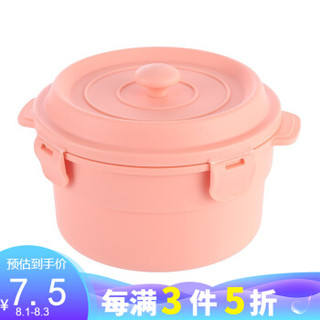 名创优品/MINISO国际款 保鲜盒 饭盒 迷你锅便当盒两件套650ml, 粉色 *3件