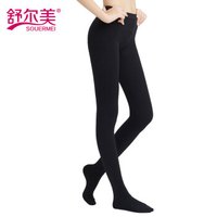 舒尔美 医用静脉曲张弹力袜 男女通用治疗型压力袜 二级连裤袜 黑色包趾 L