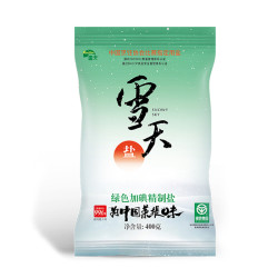 雪天盐加碘食用盐家用碘盐细盐巴食盐箱装批发无亚铁氰化钾400g*6