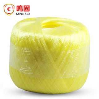 鸣固 塑料撕裂绳 打包尼龙捆扎绳 包装绳 塑料绳捆绑绳 捆扎带 （塑料绳 黄色）/40个