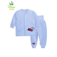 迪士尼(Disney) 婴儿保暖内衣套装秋冬纯棉宝宝秋衣加厚套装154T624 淡蓝 80cm