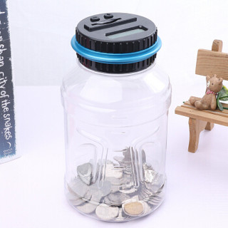 随想曲（CAPRICE）创意智能理财存钱罐 透明塑料储蓄罐 智能电子计数存钱罐超大号 蓝色 1个