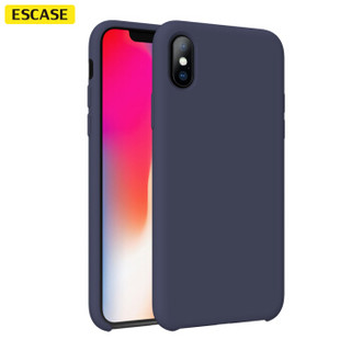 ESCASE 苹果iphonexs手机壳保护套【iPhone同款】液态硅胶全包防摔超薄透气 午夜蓝