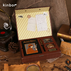 kinbor×西西弗 经典福尔摩斯手账礼盒文具套装（A6笔记本子/钢笔/胸针/火漆蜡贴纸/墨囊/复古信封) DT56000 *3件
