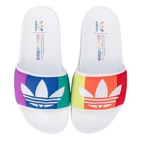Adidas阿迪达斯Adilette Pride 彩虹情侶款拖鞋