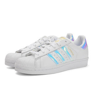 adidas 阿迪达斯 Originals Superstar 女款运动鞋 EG2919 白色/镭射银 36.5