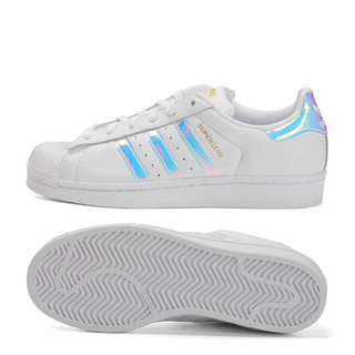 adidas 阿迪达斯 Originals Superstar 女款运动鞋 EG2919 白色/镭射银 36.5