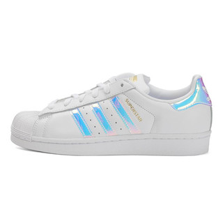 adidas 阿迪达斯 Originals Superstar 女款运动鞋 EG2919 白色/镭射银 36.5