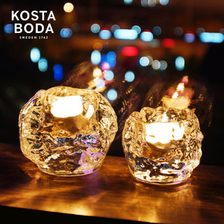 KOSTA BODA进口水晶玻璃 Snowball北欧轻奢客厅装饰浪漫烛台摆件