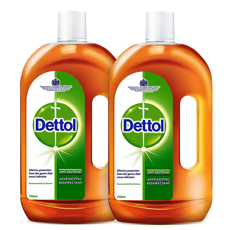 Dettol 滴露 消毒液衣物家居消毒水 750ml*2瓶 消毒剂地板室内家用除菌杀菌 非84酒精喷雾