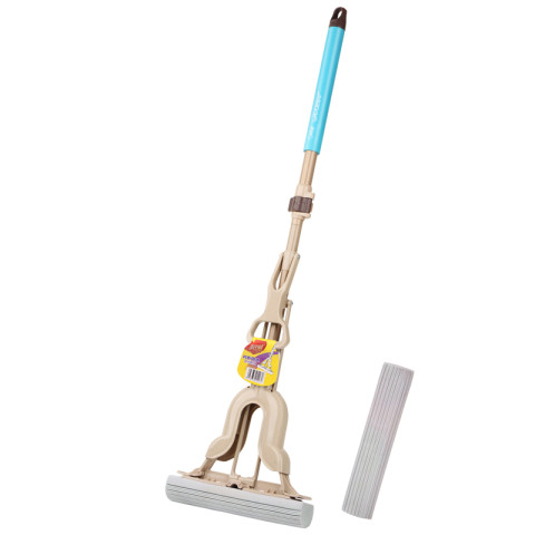 maryya美丽雅hc051171对折挤水胶棉拖把2棉头米色蓝色