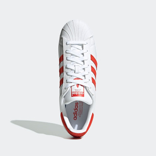 adidas 阿迪达斯 SUPERSTAR 中性休闲鞋 EF9237 白色/红色/白色 42 42