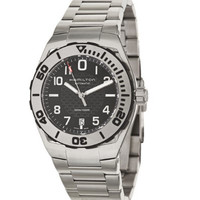 HAMILTON 汉米尔顿 卡其海军系列 H78615135 男士机械手表 42mm 黑盘 银色不锈钢带 圆形