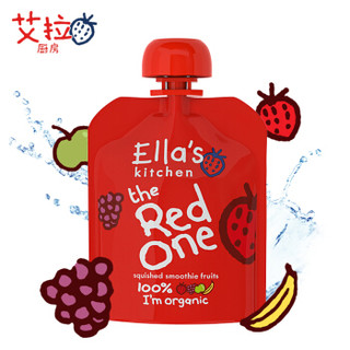 英国 艾拉厨房Ella's kitchen 有机香蕉草莓苹果树莓混合红色果泥婴儿辅食宝宝零90g 6个月以上