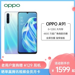 OPPO A91轻薄屏幕指纹手机指纹解锁大内存4800万四摄全面屏新品a5 a7 a11
