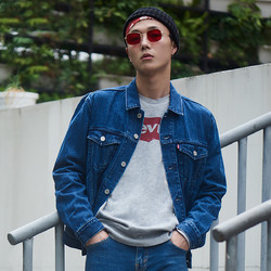 Levi's 男士翻领牛仔夹克外套