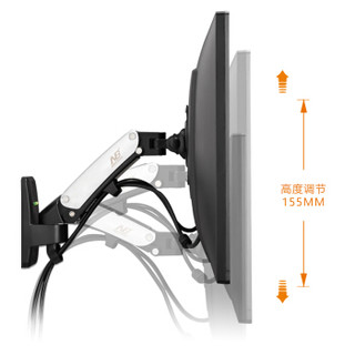 NB F120(17-27英寸)液晶电脑显示器支架多功能旋转显示器支架壁挂自由升降伸缩架三星AOC戴尔等部分通用银色