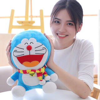 哆啦A梦（Doraemon）毛绒玩具 机器猫叮当猫卡通玩偶 毛绒公仔 玩具布娃娃抱枕 围巾款 12寸