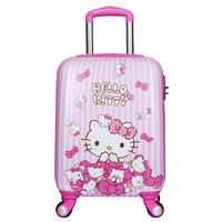 凯蒂猫 Hello Kitty18英寸儿童拉杆箱 小学生行李箱男女登机箱学生万向轮旅行箱超轻静音密码箱KT0014A粉红