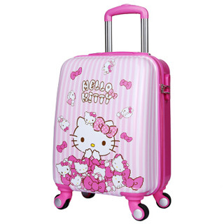 凯蒂猫（hellokitty）18英寸儿童拉杆箱 小学生行李箱男女登机箱学生万向轮旅行箱超轻静音密码箱KT0014A粉红